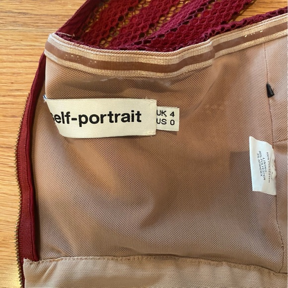 Self Portrait Matching Set in Burgundy Mesh - Picture 9 of 9